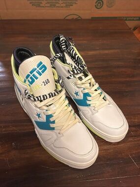Converse ERX260 Animal White Sneakers with Teal & Lime Accents